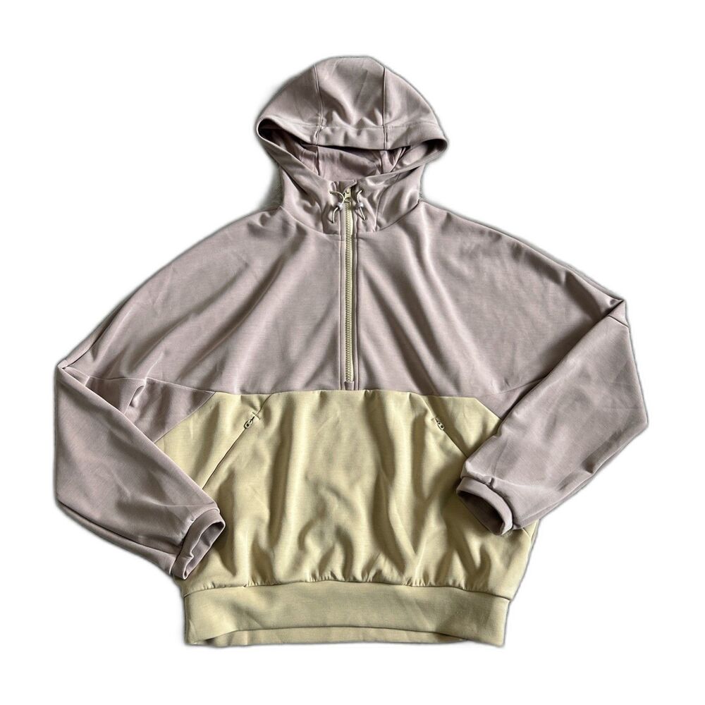prAna Shea Hot Spell Anorak Women XS Jacket Pink Tan 1/2 Zip Pullover Sweatshirt